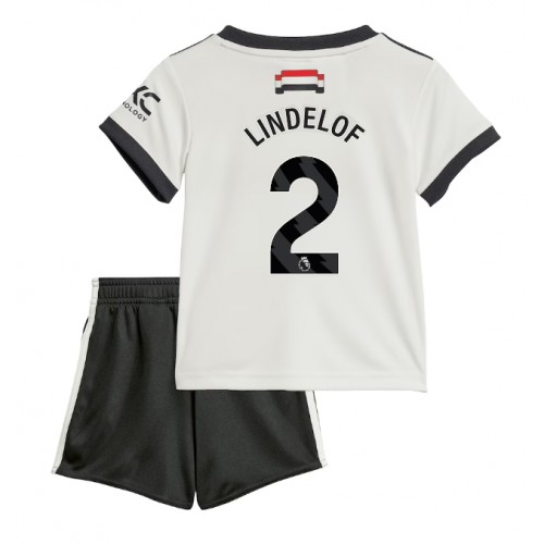 Fotbalové Dres Manchester United Victor Lindelof #2 Dětské Alternativní 2024-25 Krátký Rukáv (+ trenýrky)